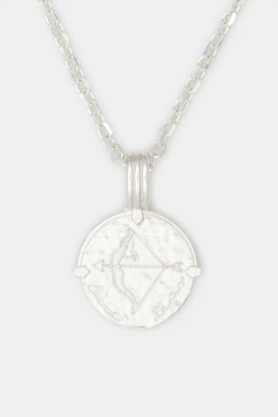 Deux Lions Jewelry Sterling Silver Zodiac Necklace In Sagittarius, Men's At Urban Outfitters