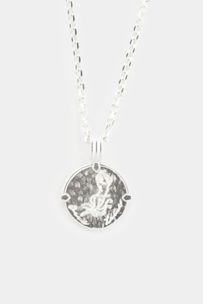 Deux Lions Jewelry Sterling Silver Zodiac Necklace In Capricorn, Men's At Urban Outfitters In Capricorn