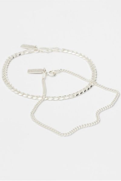 Deux Lions Jewelry Cuban Stack Bracelets In Silver, Men's At Urban Outfitters In Silver