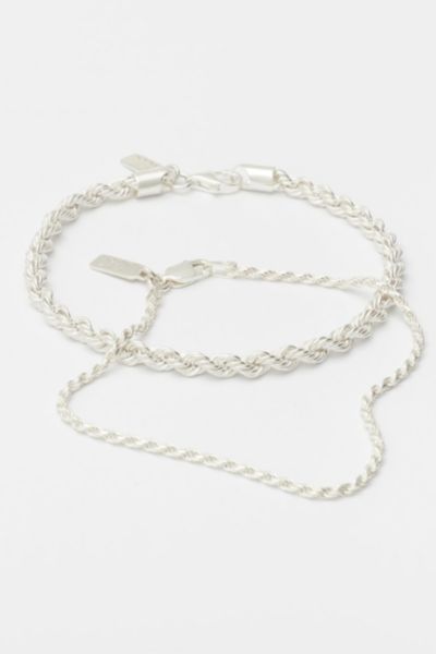 Deux Lions Jewelry Eternal Stack Bracelets In Silver, Men's At Urban Outfitters