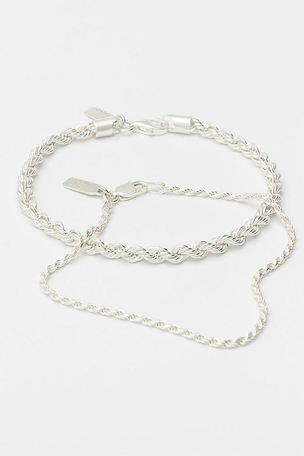 Deux Lions Jewelry Eternal Stack Bracelets In Silver, Men's At Urban Outfitters