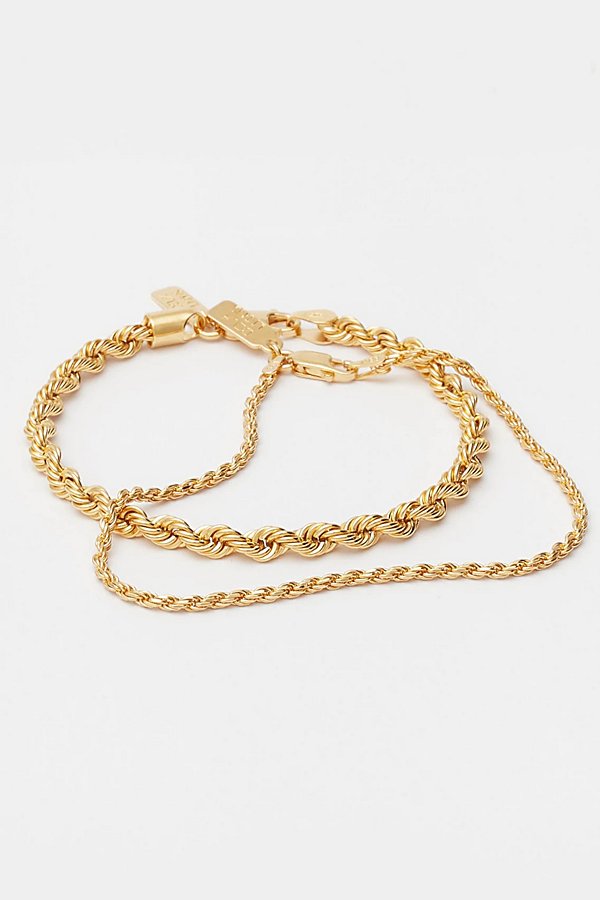 Deux Lions Jewelry Eternal Stack Bracelets In Gold, Men's At Urban Outfitters