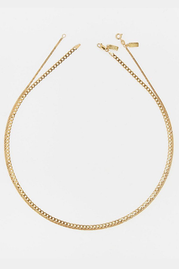 Deux Lions Jewelry Cuban Stack Chains Necklace In Gold, Men's At Urban Outfitters
