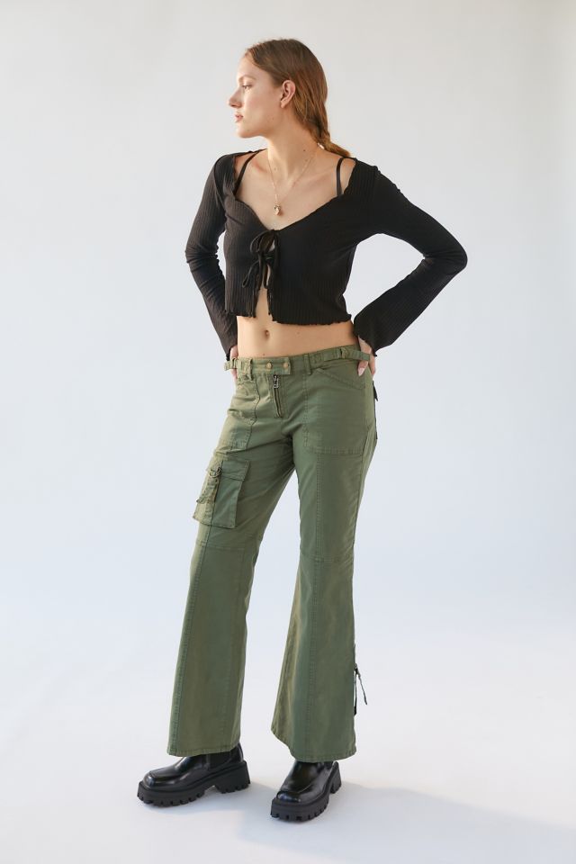 Cargo Flare Pants Womens