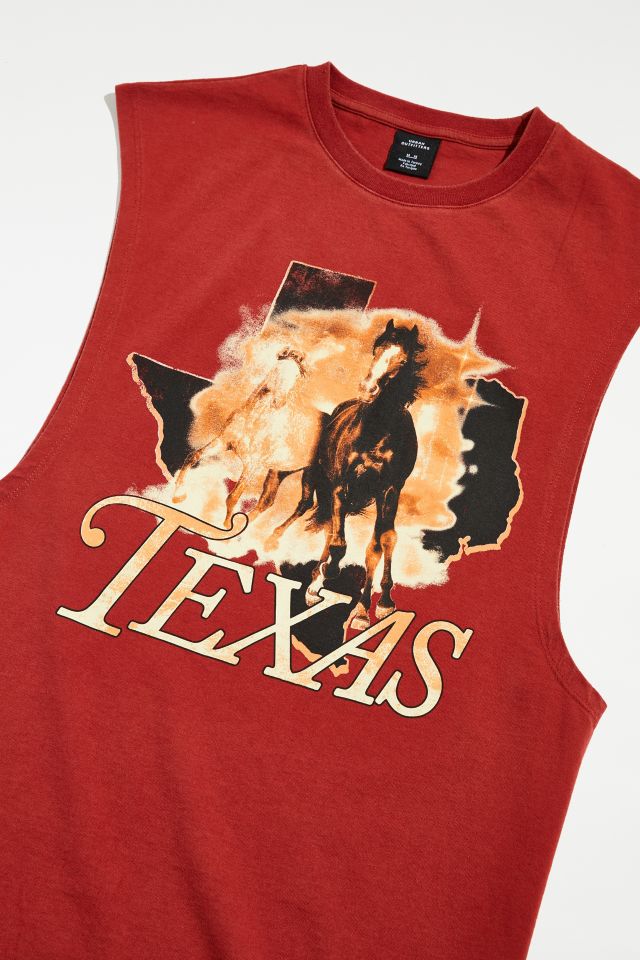 Texas Lone Horse Muscle Tee #1