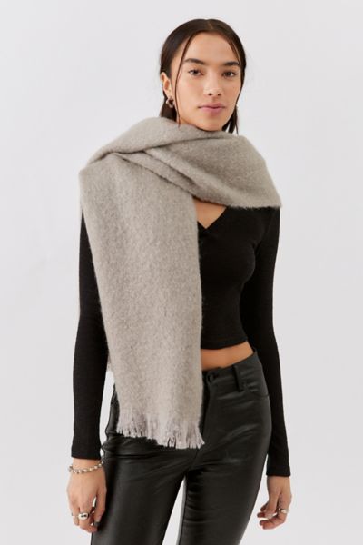 Urban Outfitters Sammi Nubby Scarf In Light Grey