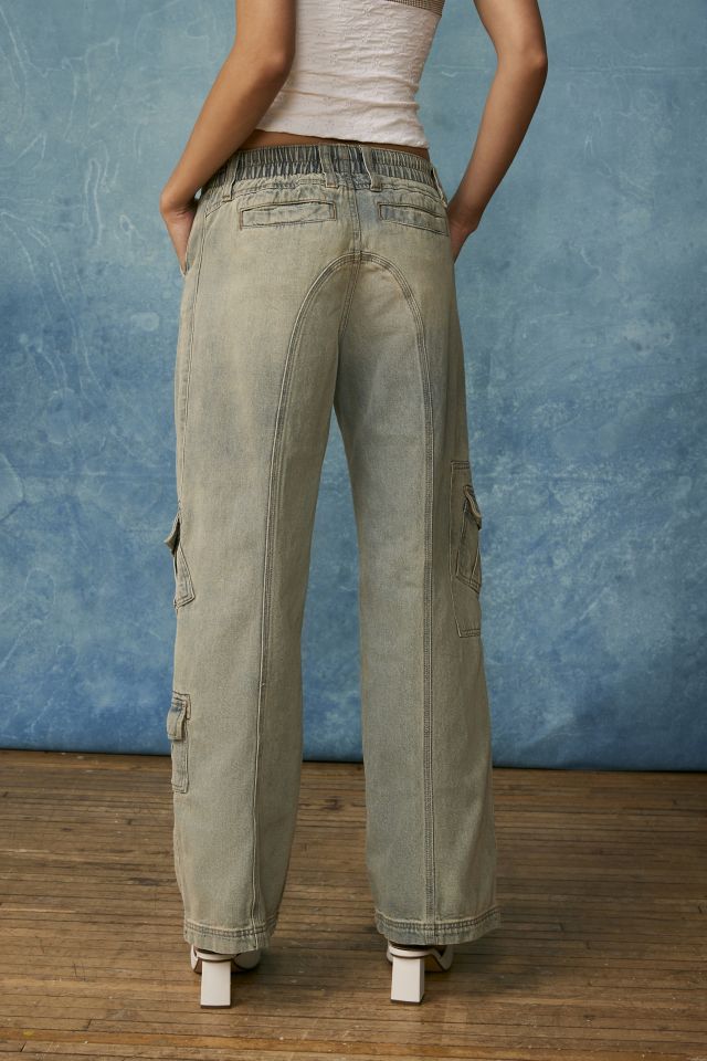 BDG Urban Outfitters Y2K Womens Denim Cargo Pants - BLEACH