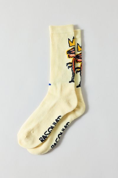 Urban Outfitters Basquiat Dino Crew Sock In Cream, Men's At