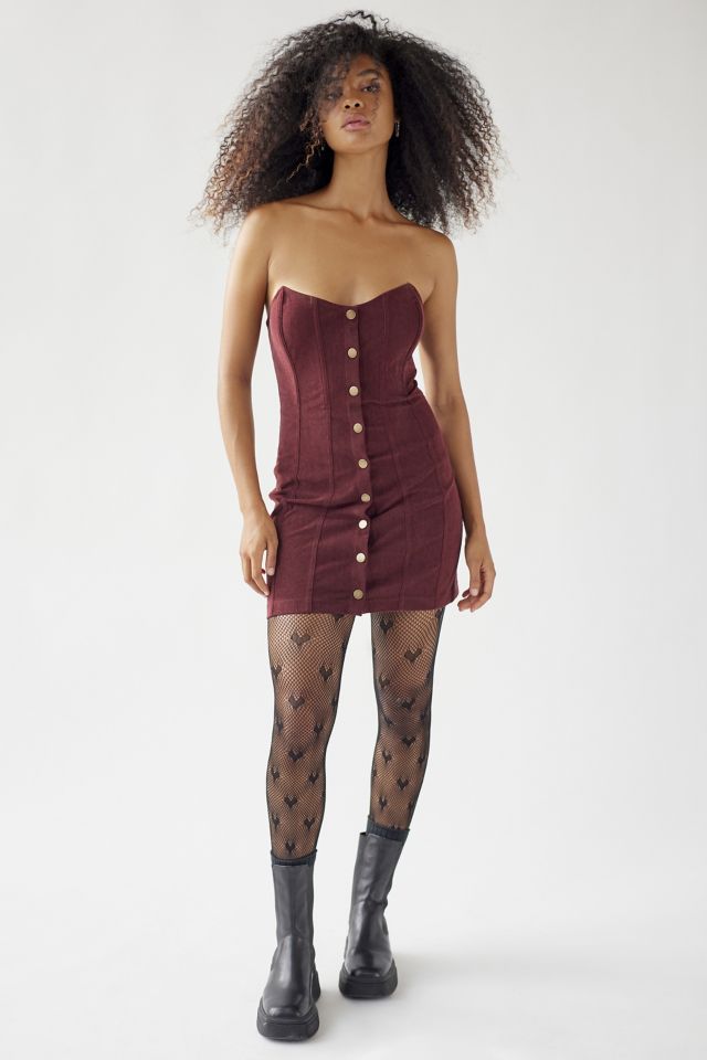 UO Cali Corduroy Corset Mini Dress #4