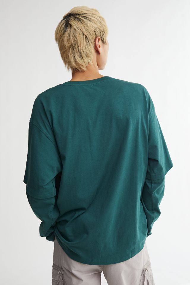 【U LAN】Out Layered Tencel Long Sleeve Tee WT23B-MIDNIGHT_HEATHER-