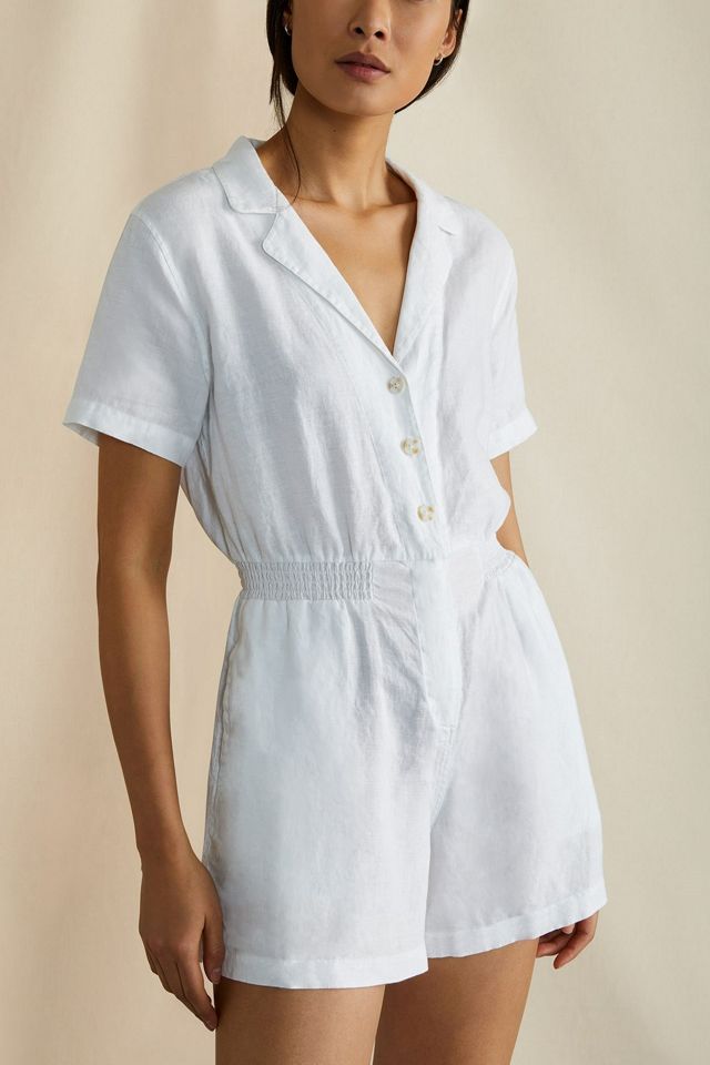 Onia Crinkled Gauze Button Down Romper Urban Outfitters