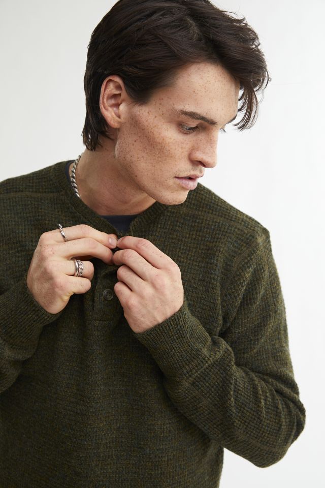 Schott Wool Waffle Henley Long Sleeve Tee #2