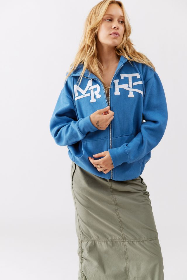 Sweat à Capuche Zippé Exclusif UO Market Logo Empilé #1