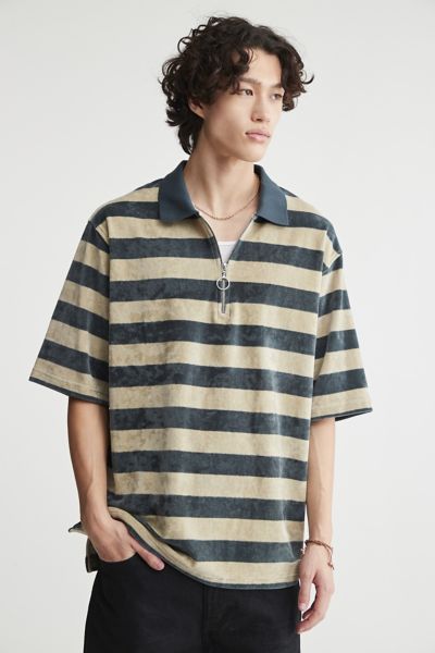 Devon Velour Polo Shirt Urban Outfitters Men Clothing T-shirts Polo Shirts 