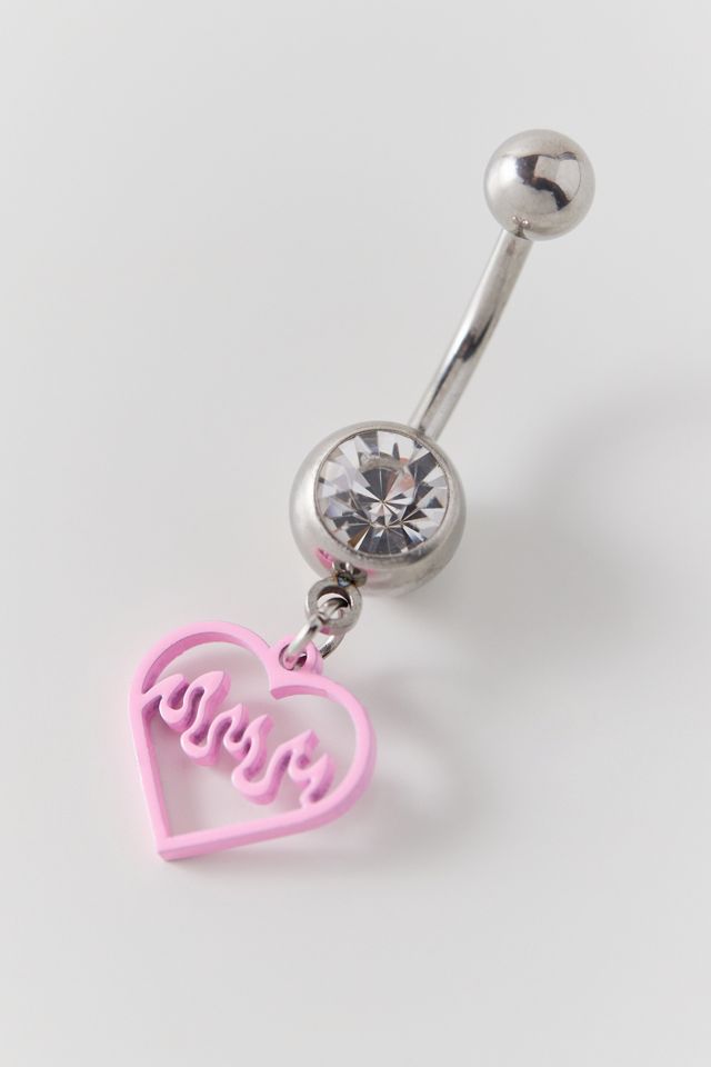 undefined | Blazing Heart 14G Belly Ring
