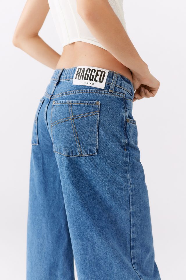 The outlets Ragged Priest Free People Low Rise Baggy Jean, acid wash, 28