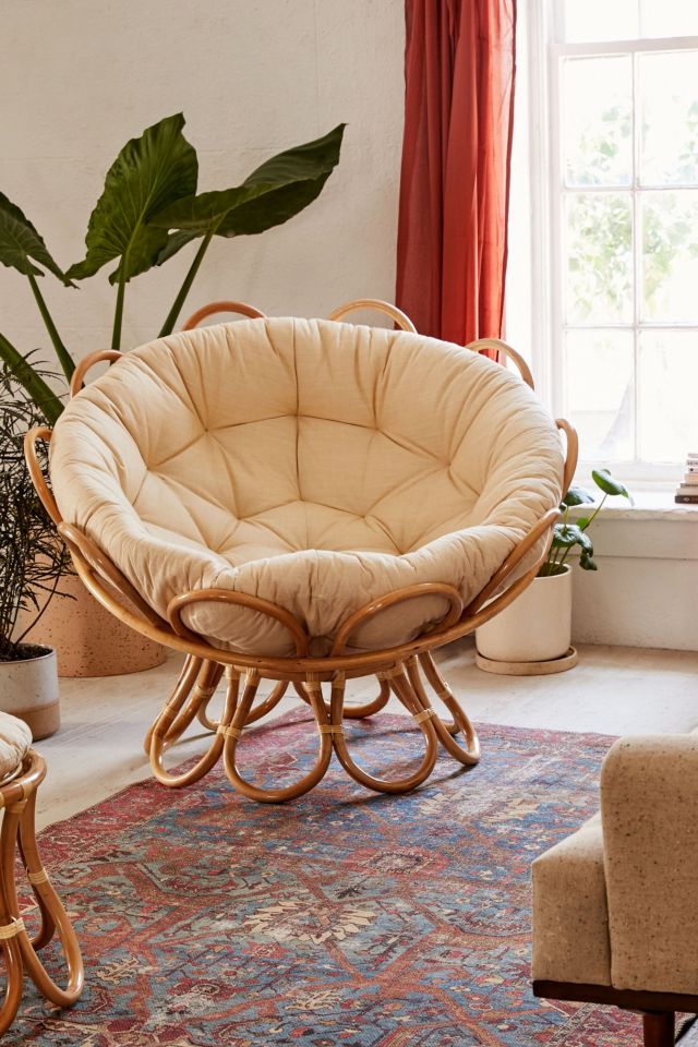 Round rattan papasan chair new arrivals