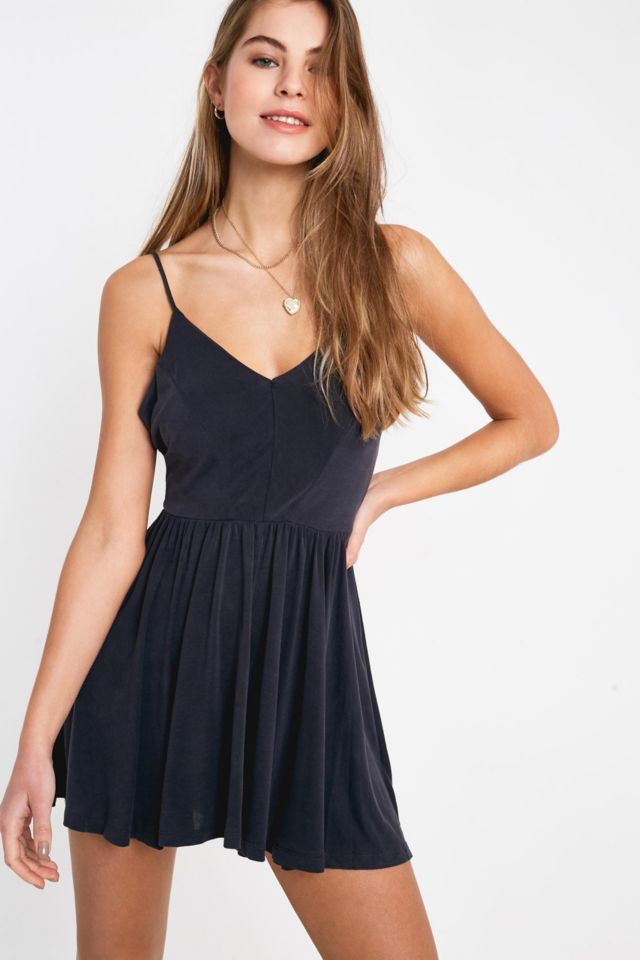 UO Vanessa Cupro Romper | Urban Outfitters