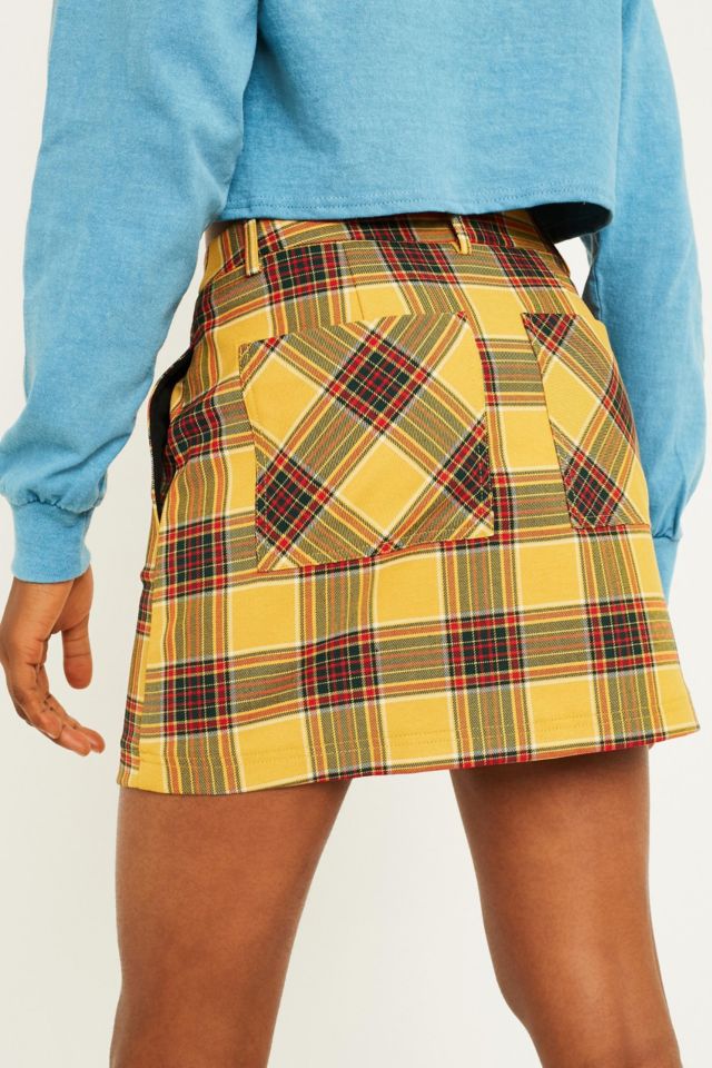 Urban outfitters hotsell yellow plaid skirt