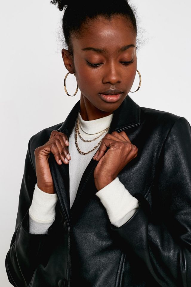 UO Premium Leather Mac Jacket | Urban Outfitters