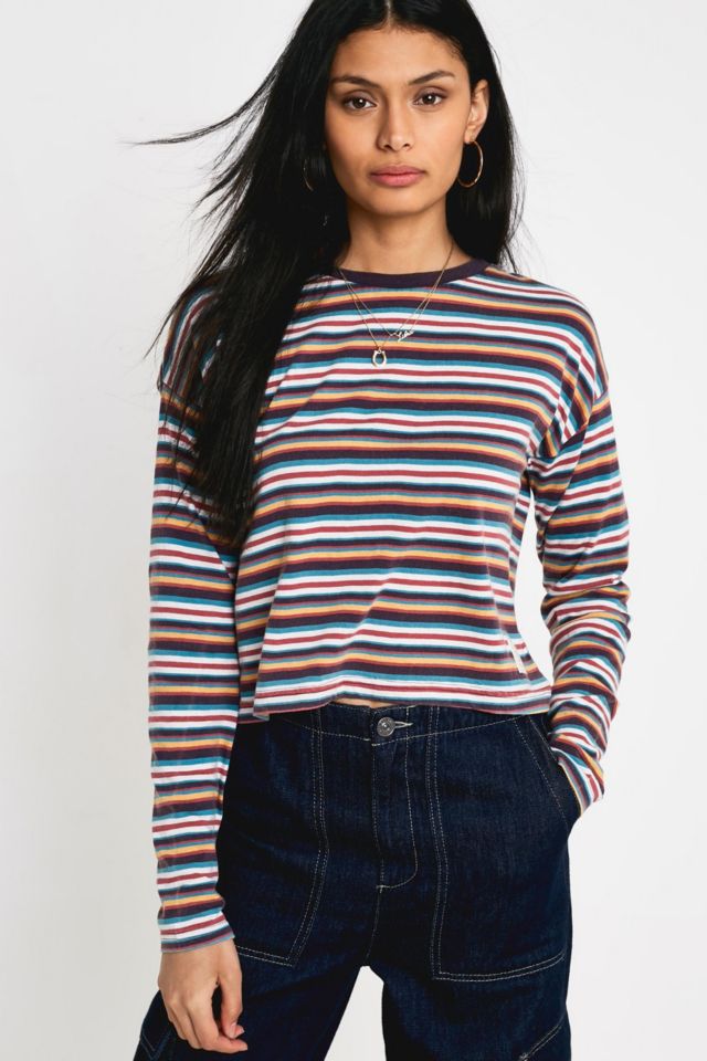 UO Purple Stripe Long Sleeve Tee | Urban Outfitters