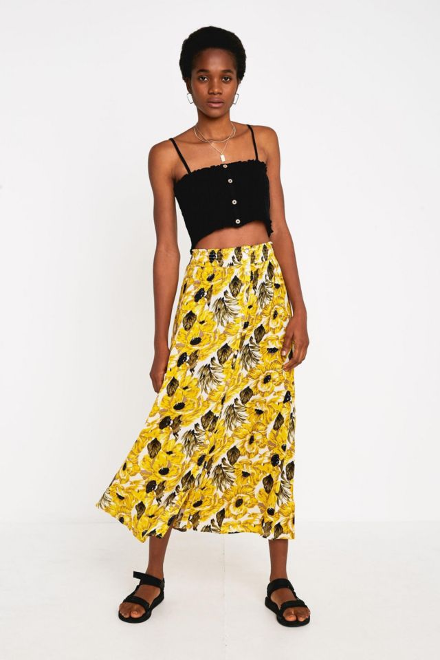 Button front 2025 midi skirt floral