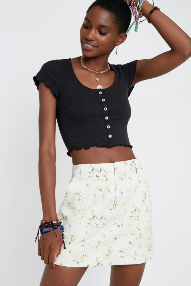 Urban outfitters floral outlet mini skirt