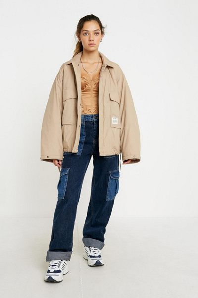 uo rene padded black utility jacket