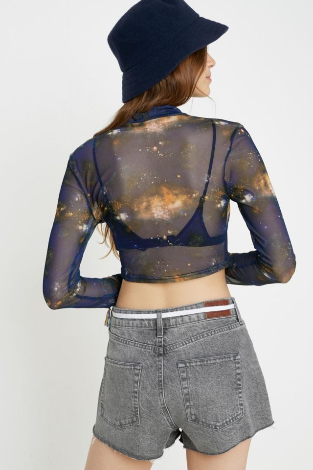 Treat Ürself sheer tops UO Celestial Sheer Mesh Top | Urban Outfitters