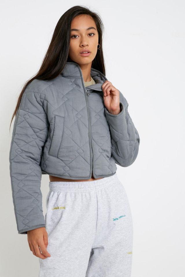 Cropped quilted jacket store womens