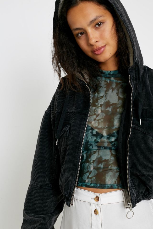 BDG Corduroy & Sherpa Acid Wash Crop Jacket | Urban Outfitters