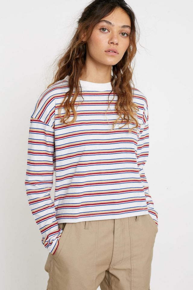 Long sleeve tee in rainbow stripe