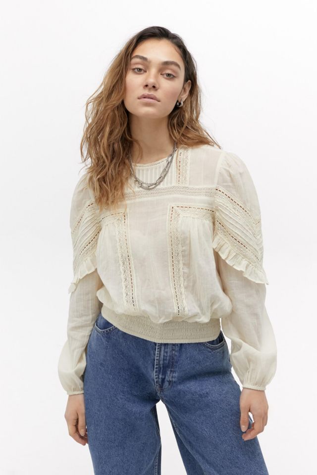 UO Harper Embroidered Blouse | Urban Outfitters