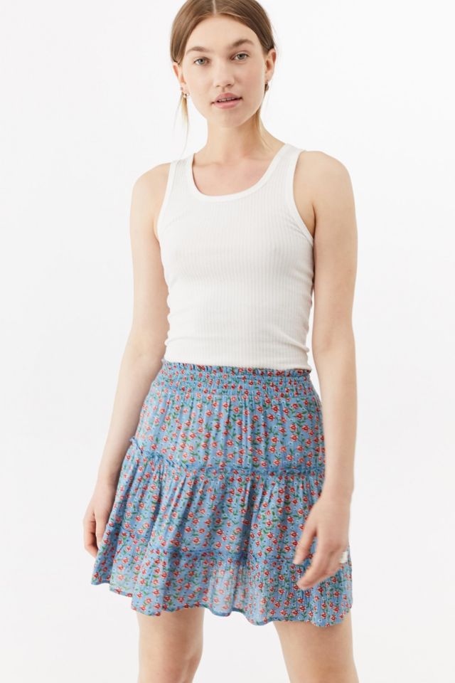 Urban outfitters floral mini skirt sale