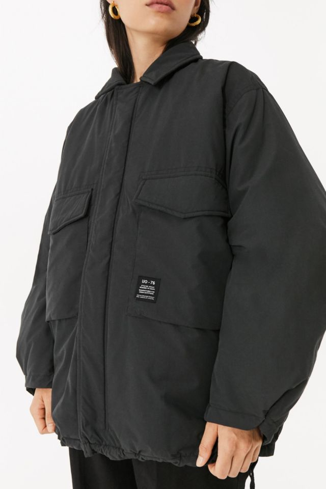 UO Rene Padded Black Utility Jacket