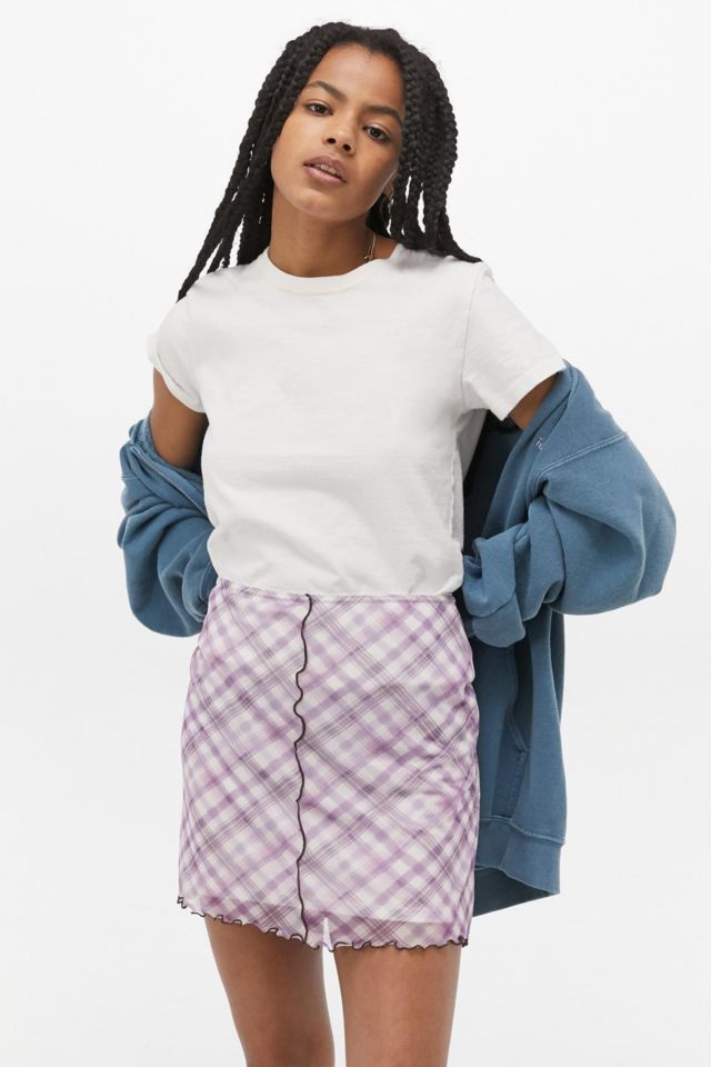 Pink plaid skirt urban outfitters sale