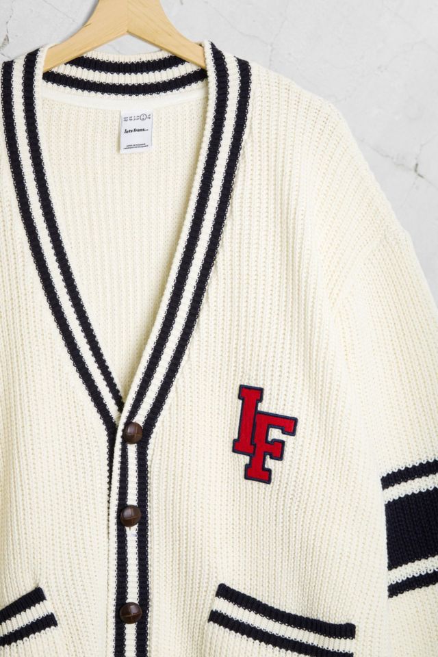 iets frans… Men's Cable Knit Varsity Cardigan | Urban Outfitters