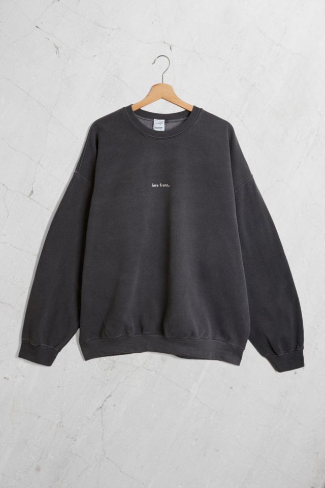 iets frans… Men’s Washed Black Crew Neck Sweatshirt | Urban Outfitters