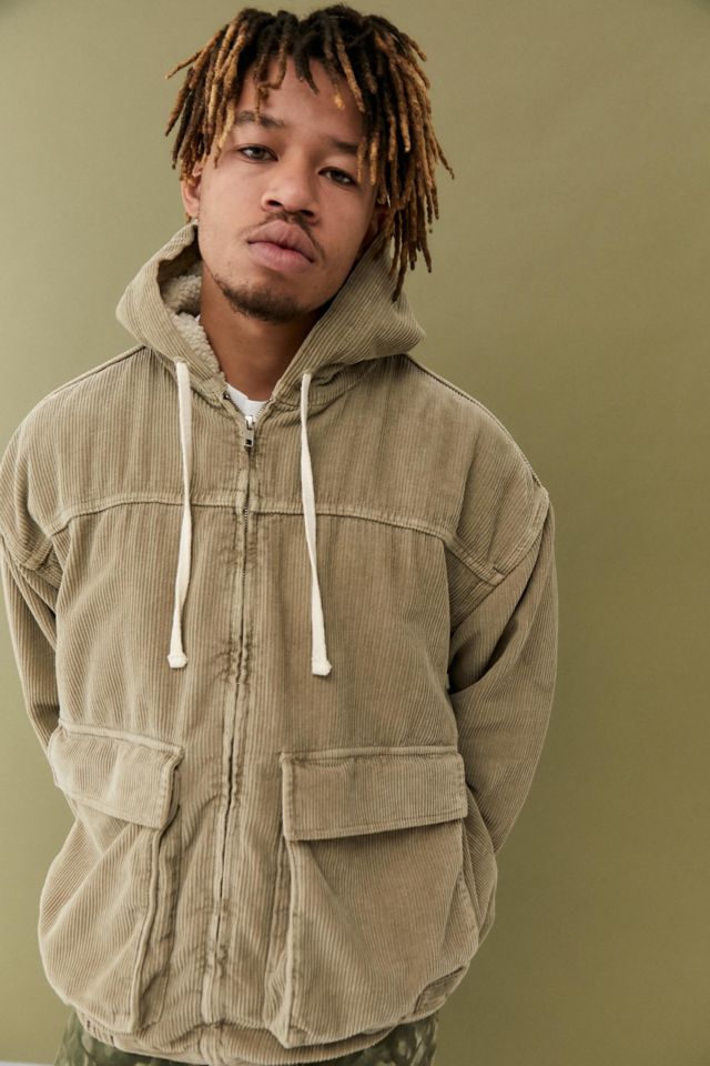 Corduroy jacket store with hood