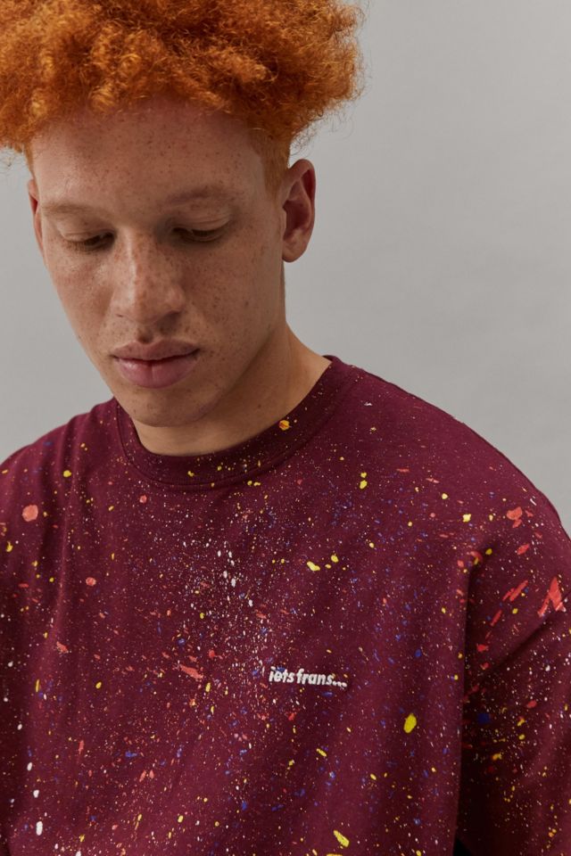 iets frans… Unisex Burgundy Paint Splatter T-Shirt | Urban Outfitters