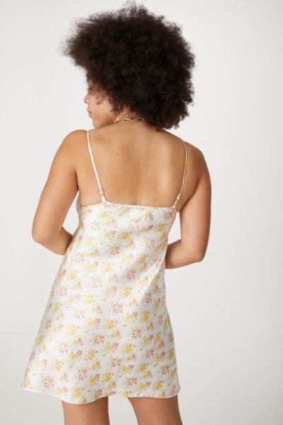 UO Nellie Satin Floral Print Slip Dress | Urban Outfitters