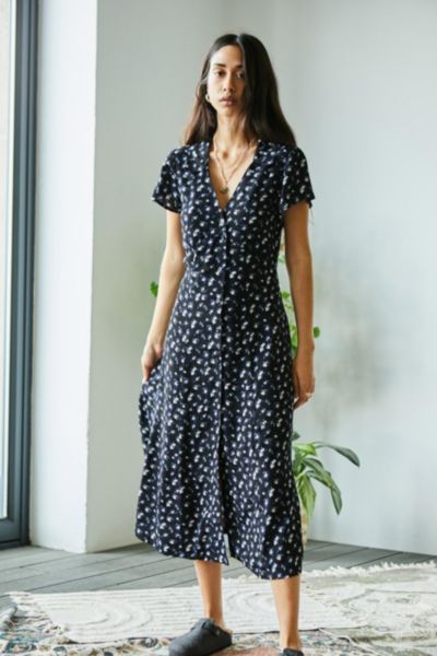 midi shirt dress floral