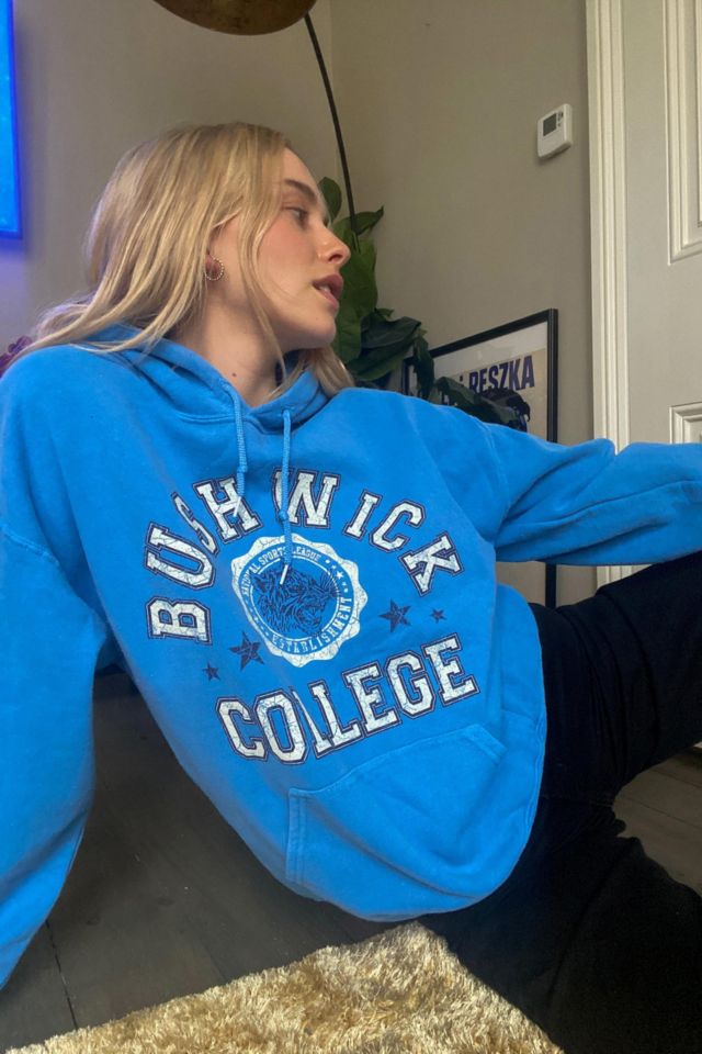 Blue college hot sale hoodie