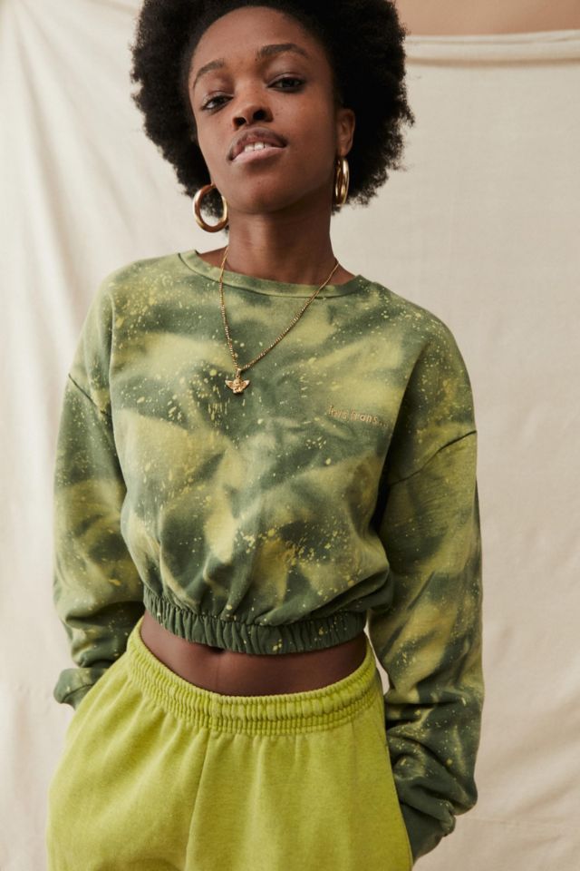 iets frans. Green Bleached Tie Dye Bubble Sweatshirt Urban Outfitters