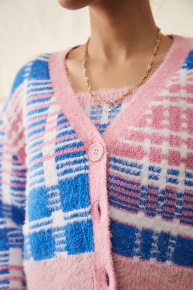 Pink and hot sale blue cardigan