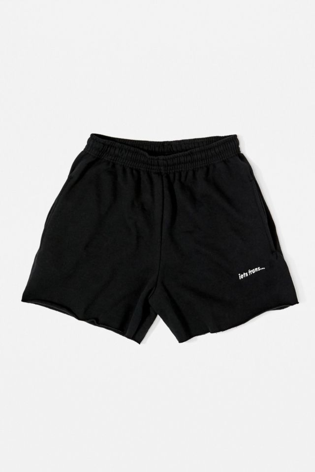 iets frans... Black Frayed Hem Jersey Short | Urban Outfitters