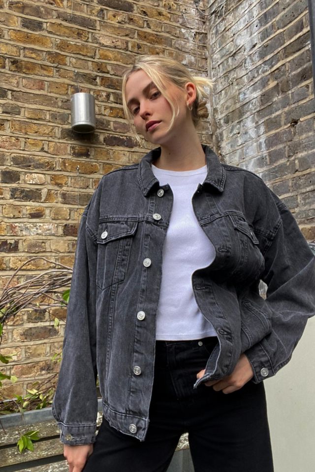 Black denim 2025 jacket urban outfitters