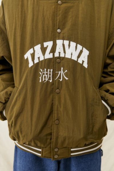 khaki varsity jacket