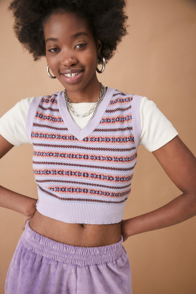 UO Knitted Fair Isle Sweater Vest | Urban Outfitters