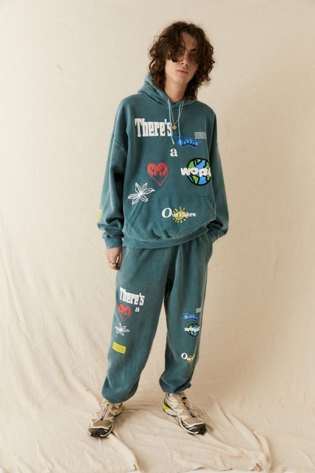 UO There s A World Teal Graphic Jogger Pant Urban Outfitters